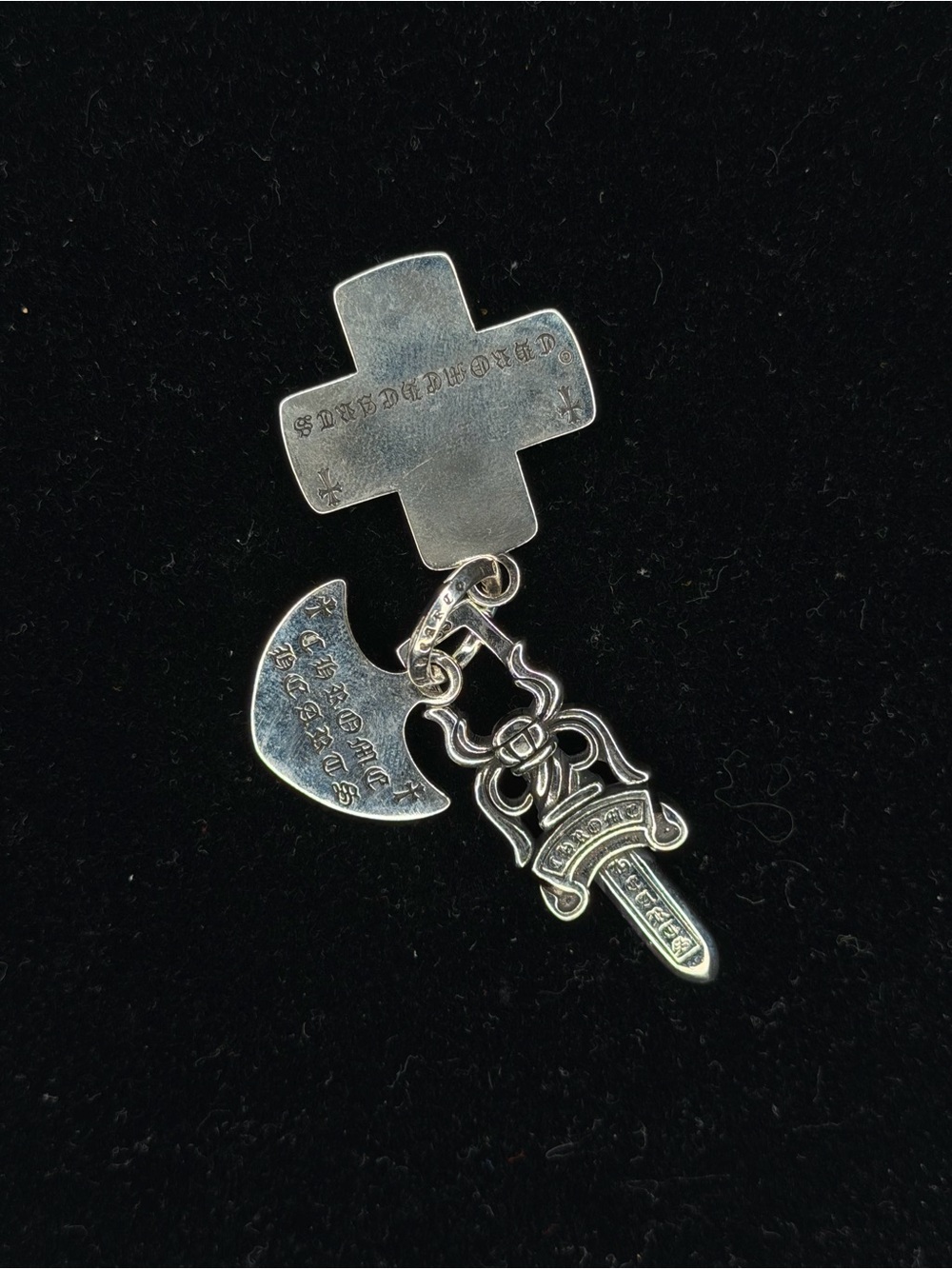 Chrome Hearts Dagger Knife Plus Triple Stack Unisex Pendants
